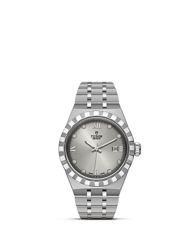 Tudor Royal Date 28 Stainless Steel / Silver - Diamond