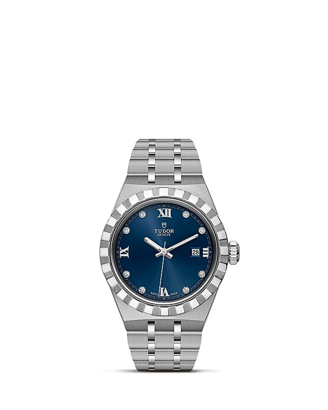 Tudor Royal Date 28 Stainless Steel / Blue - Diamond