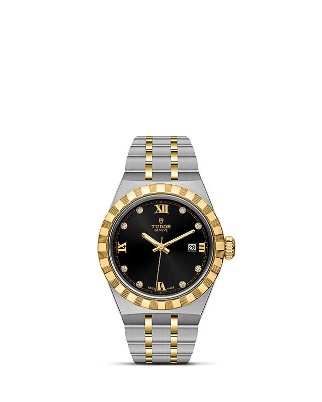 Tudor Royal Date 28 Bi-Color / Black - Diamond