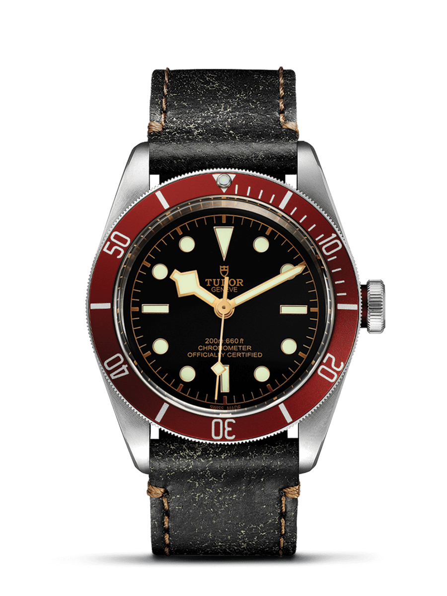Tudor Black Bay Red / Aged Leather