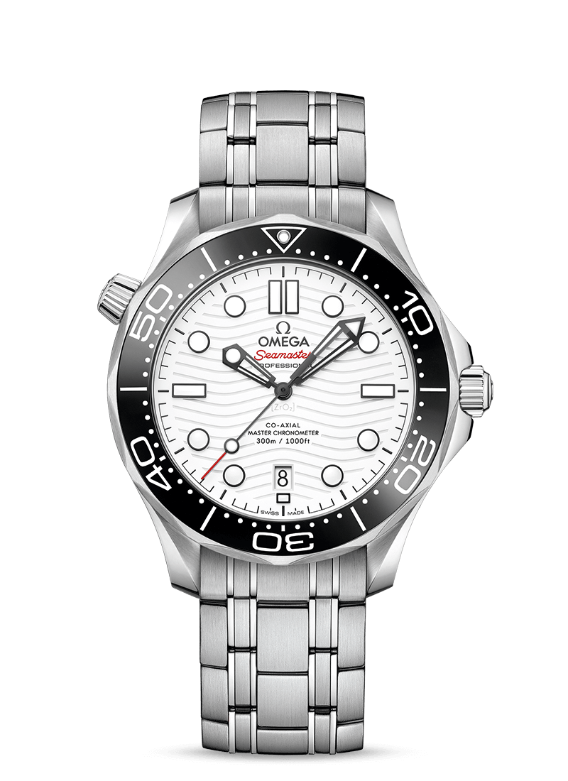 Omega Seamaster Diver 300M Omega Co-Axial Master Chronometer White / Bracelet